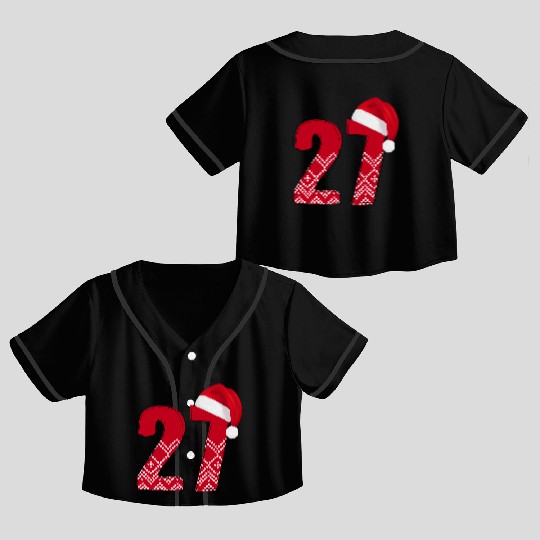 27 Christmas Birthday Number - Age Twenty Seven Crop Top Baseball Jerseys