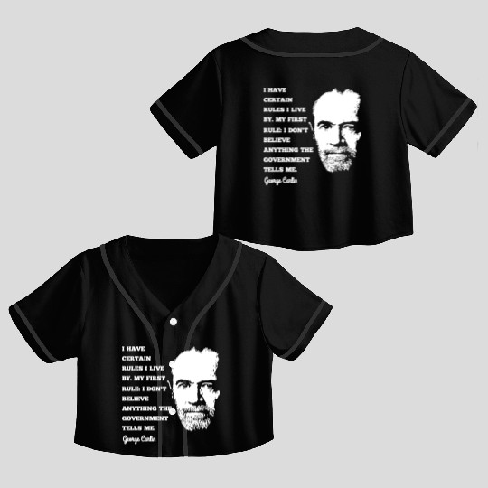 George Carlin Comedy Legend Crop Top Baseball Jerseys
