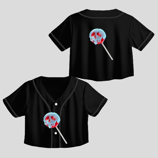 Poison Apple Halloween Candy Lollipop Crop Top Baseball Jerseys