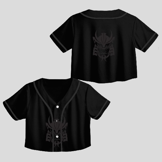 Samurai Helmet Logo Katana Swordsman Crop Top Baseball Jerseys