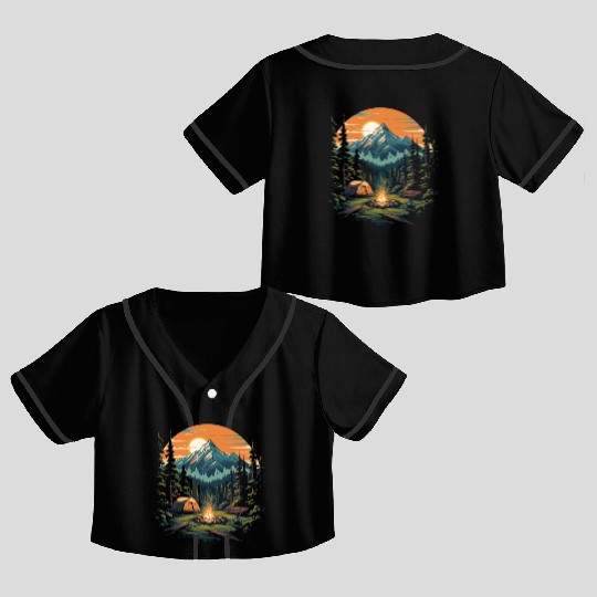 Forest nature trekking adventure Crop Top Baseball Jerseys