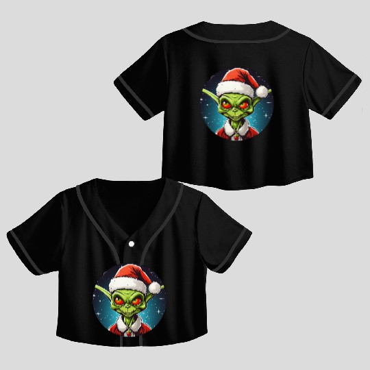 Alien Christmas Crop Top Baseball Jerseys