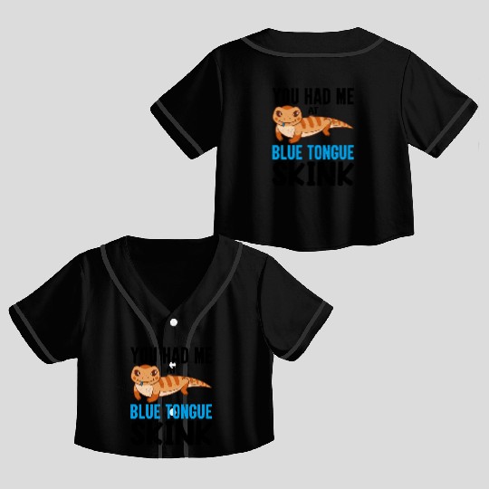 Lizard Collector Reptile Lover Blue Tongue Skink Crop Top Baseball Jerseys