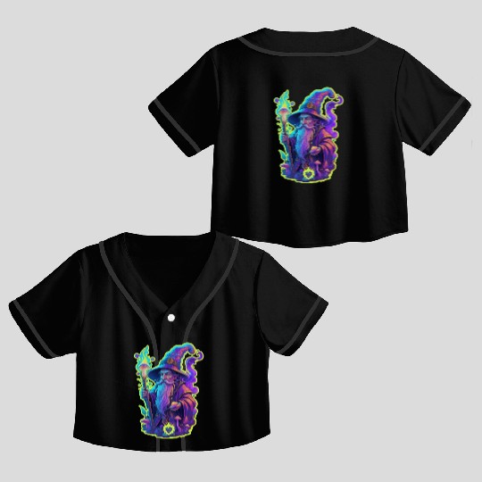 wizard mushrooms Crop Top Baseball Jerseys
