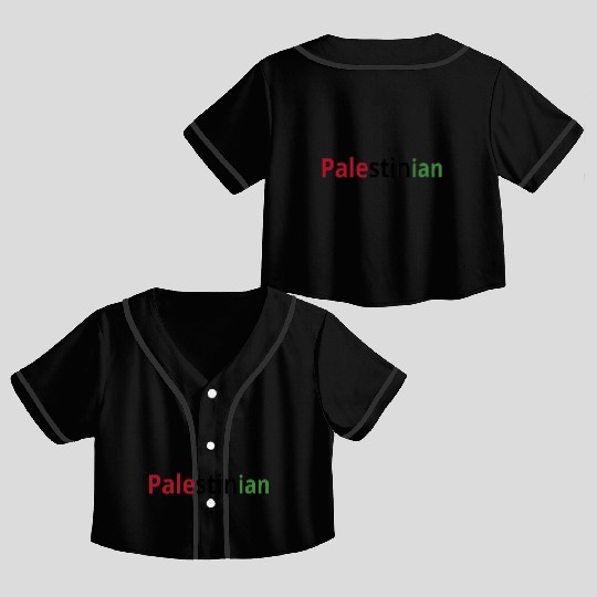 Free Palestine, red black and green, watermelon Crop Top Baseball Jerseys