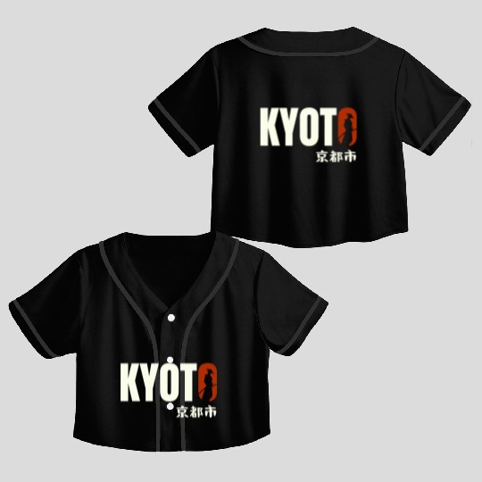 Kyoto Typography Crop Top Baseball Jerseys - Urban Statement