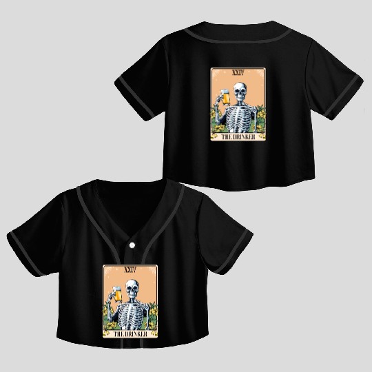 Funny Tarot Card Craft Beer Alcohol Crop Top Baseball Jerseys