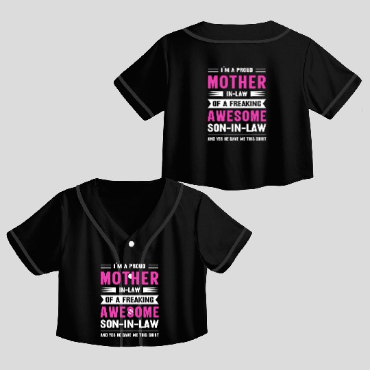 Mothers day mom son-in-law Crop Top Baseball Jerseys