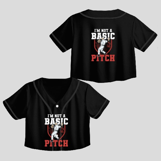 Funny Baseball Pitcher Crop Top Baseball Jerseys