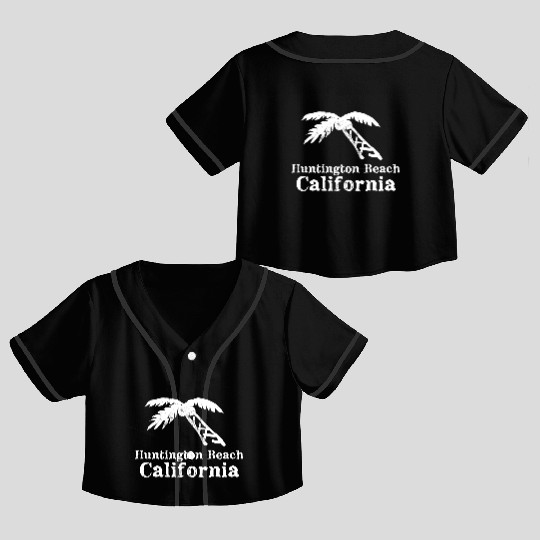 Huntington Beach California Palm Tree Souvenirs Crop Top Baseball Jerseys