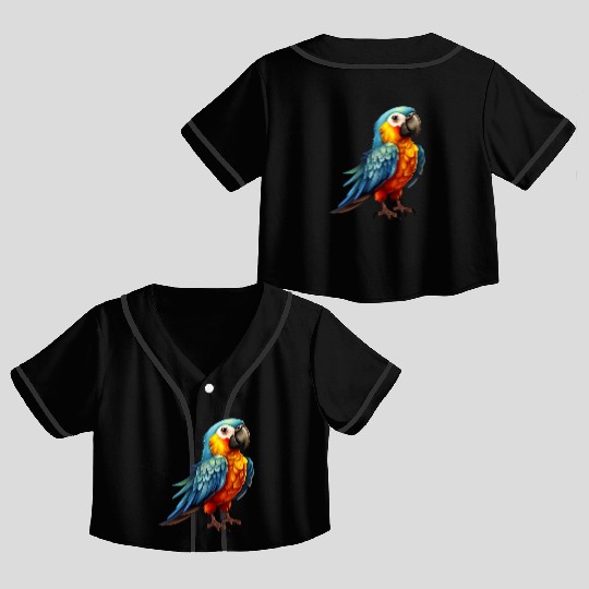 Macaw Parrot for a Bird Lover Animal Lover Crop Top Baseball Jerseys