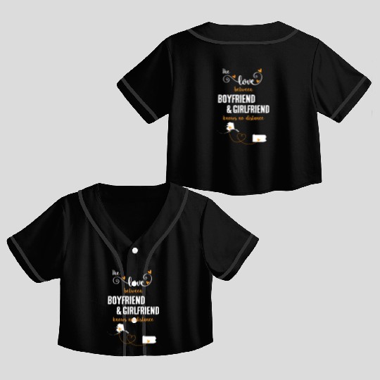 Love Between BF And GF Alaska To Pennsylvania Gift Crop Top Baseball Jerseys