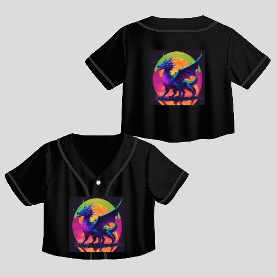 neon dragon Crop Top Baseball Jerseys