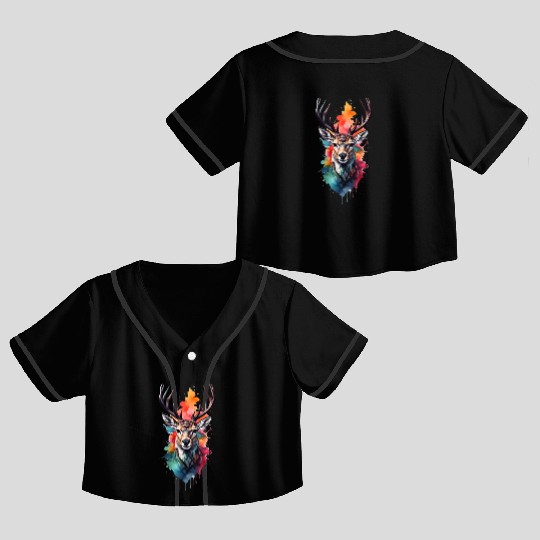 Colorful Swamp Deer Crop Top Baseball Jerseys