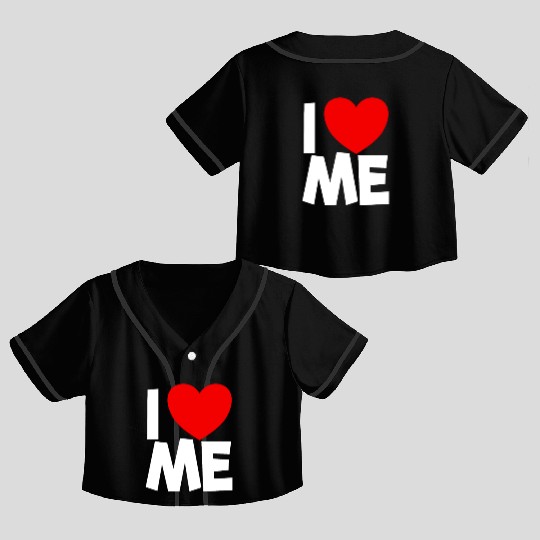 I Love Me Red Heart Self Love Affirmation Crop Top Baseball Jerseys