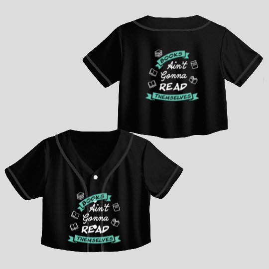 Funny Reading Teacher Bookworm Crop Top Baseball Jerseys