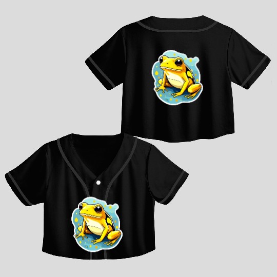Golden Poison Frog Illustration Crop Top Baseball Jerseys