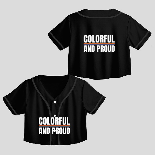 Colorful and Proud Rainbow Love Gay Pride Crop Top Baseball Jerseys