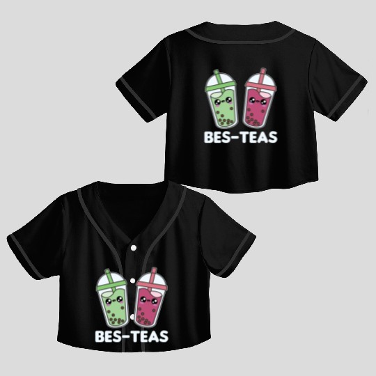 Best-Teas - Bubble Tea Kawaii Boba Tea Love Crop Top Baseball Jerseys