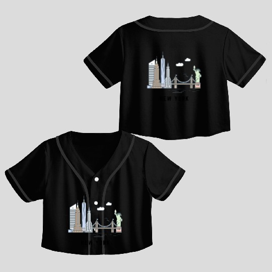 New York City SKYLINE Crop Top Baseball Jerseys
