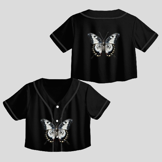 Butterfly Colorful Enchanting Delicate Insects Crop Top Baseball Jerseys