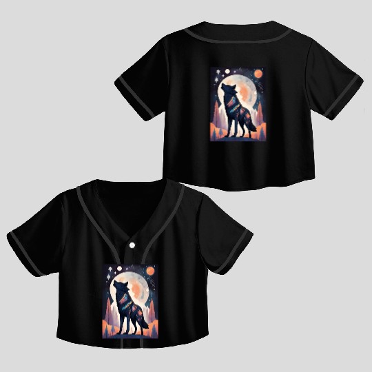 Dreamy Fox Constellation Crop Top Baseball Jerseys
