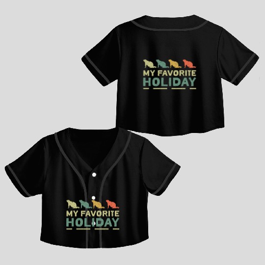 My Favorite Holiday Groundhog Day Crop Top Baseball Jerseys