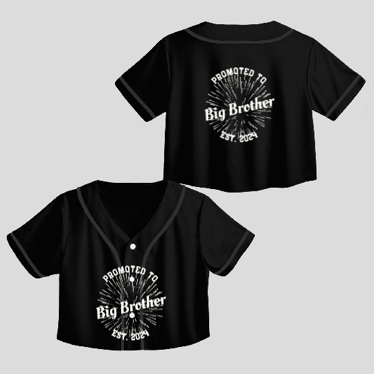 Promoted to Big Brother Baby Announcement New-born Crop Top Baseball Jerseys