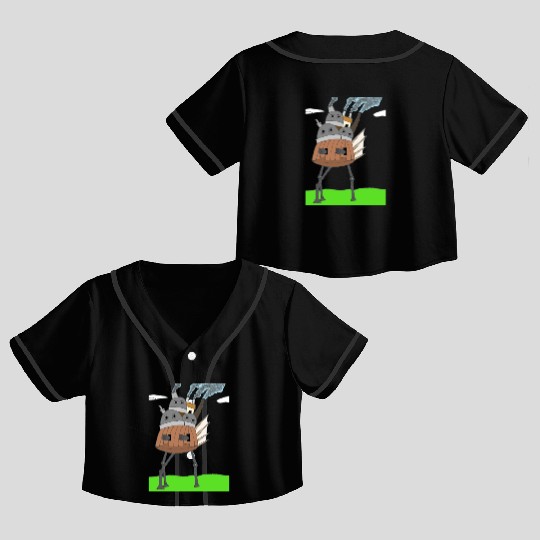 Steampunk Mechanical Moving Castle Crop Top Baseball Jerseys