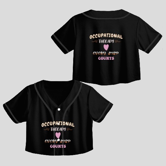 Occupational Therapy OTEvery Step Counts Vintage Crop Top Baseball Jerseys