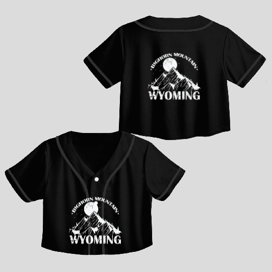 Bighorn Mountain Wyoming Montana USA Crop Top Baseball Jerseys