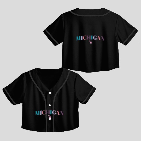 Tri-Color Michigan Crop Top Baseball Jerseys