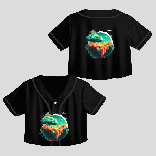 Green Earth Vibes: Eco-Friendly Crop Top Baseball Jerseys