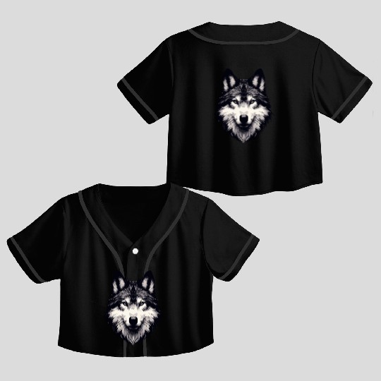 Mystic Alpha Wolf Crop Top Baseball Jerseys