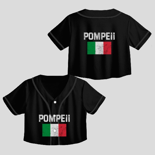 Pompeii Flag Italy Geology Crop Top Baseball Jerseys
