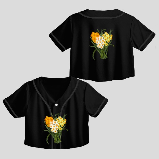 Daffodil Bunch Daffodils He Daffodil Crop Top Baseball Jerseys