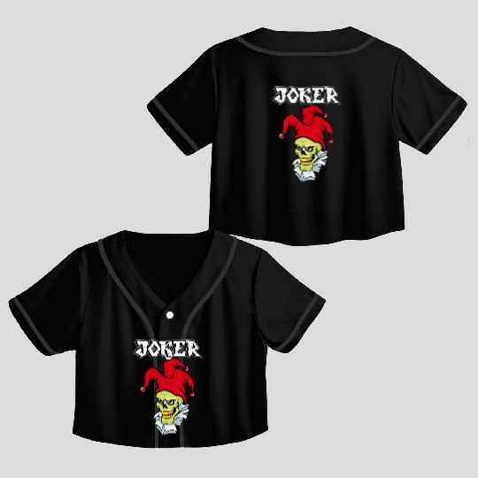 skull joker Crop Top Baseball Jerseys