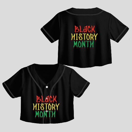Black History Month Crop Top Baseball Jerseys Women I Am Black History