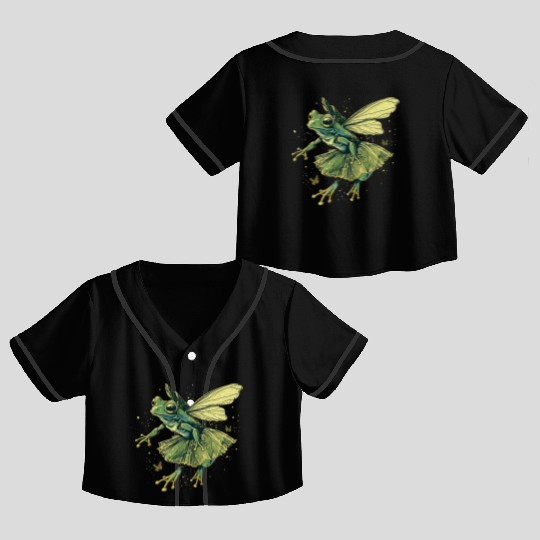 Ballet Frog Fairy Tale Amphibian Fantasy Animal Crop Top Baseball Jerseys