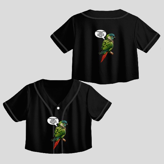 Funny Green Cheeked Conure Cute Conure Parrot Crop Top Baseball Jerseys