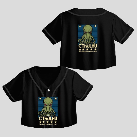 Cthulhu 1Cthulhu! The Stars are finally right! Crop Top Baseball Jerseys