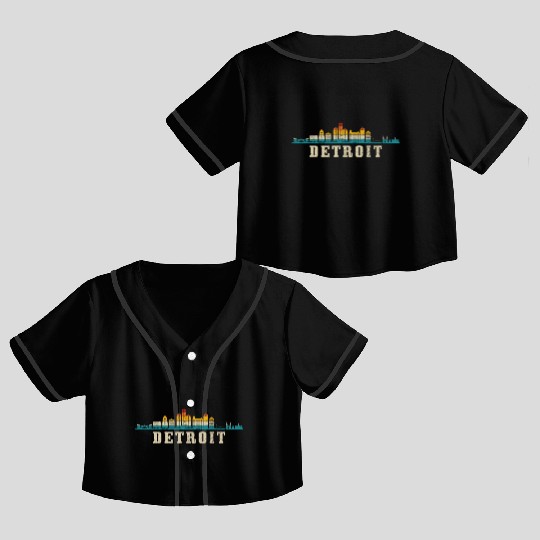 Detroit Michigan Motor City USA Crop Top Baseball Jerseys