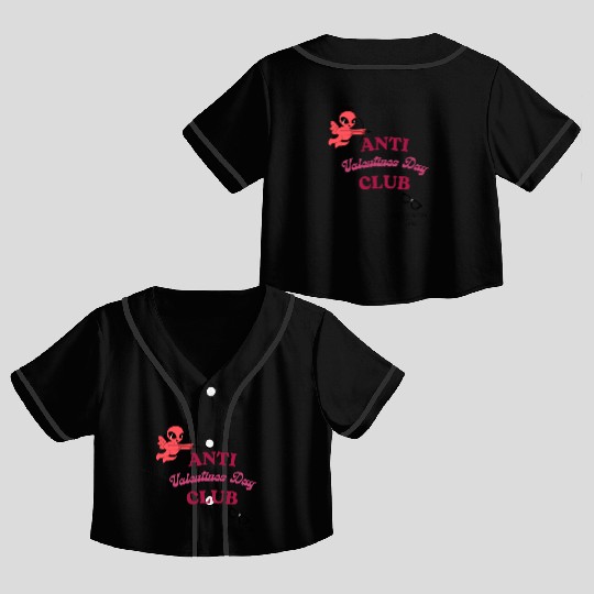 Anti Valentines Club Beautiful Nerd by Tavia Linen Crop Top Baseball Jerseys