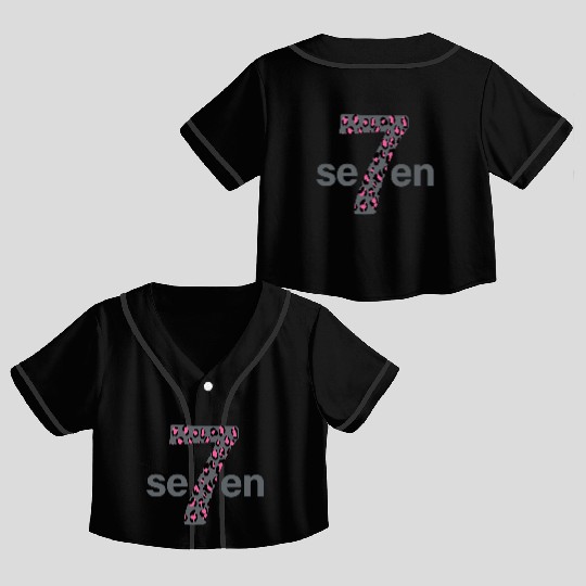 Seven in pink animal print Crop Top Baseball Jerseys