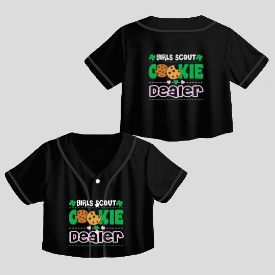 Cookie Dealer Scout for Girls Funny Scouting Crop Top Baseball Jerseys