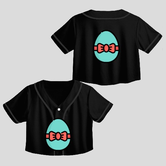 Colorful Easter Egg Crop Top Baseball Jerseys