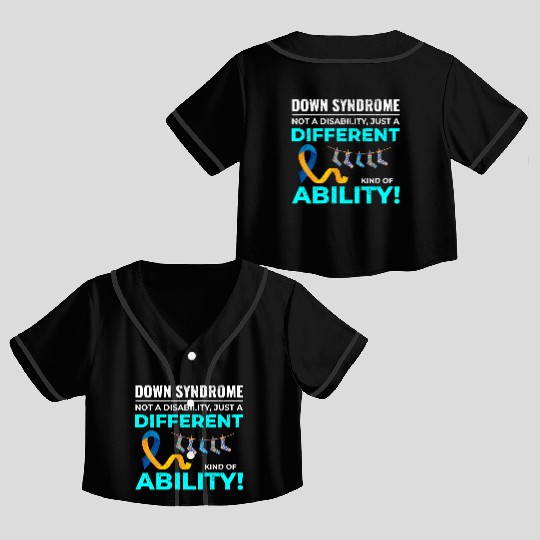 Down Syndrome Awareness Different Ability Crop Top Baseball Jerseys