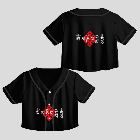 Auspicious knot and six character motto Crop Top Baseball Jerseys