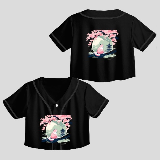 Sakura Serenity Crop Top Baseball Jerseys