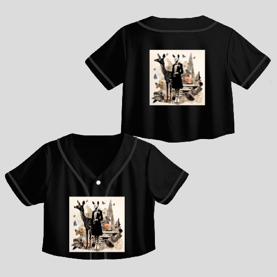 Deer Emily 1 Crop Top Baseball Jerseys